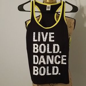 NWT Zumba Wear Black Racerback Instructor T XSpicy